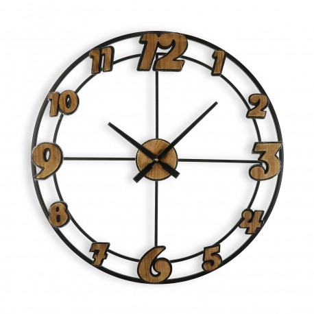 RELOJ PARED METAL Y MADERA 60C