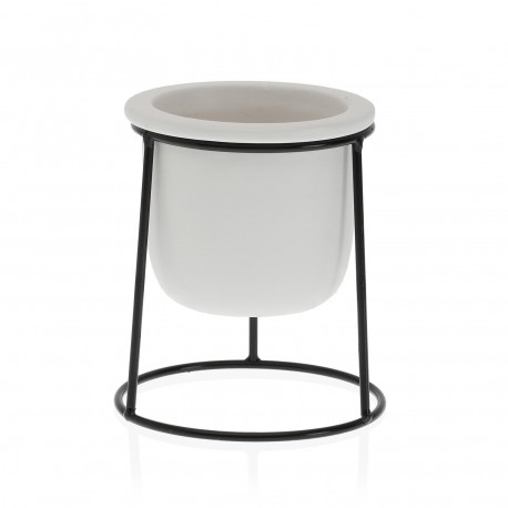 VASO BIANCO BASE METALLO