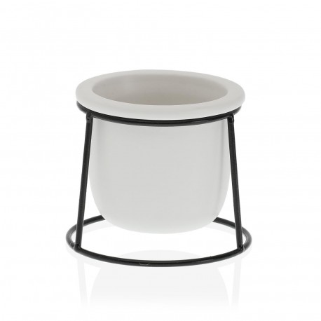 VASO BIANCO BASE METALLO