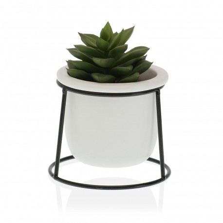 VASO BIANCO BASE METALLO
