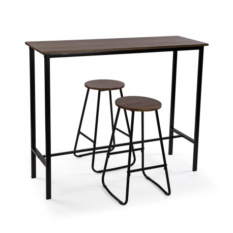 SET TAVOLO/2 SGABELLI SCURO