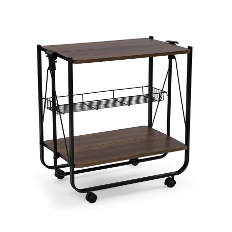 CARRELLO PIEGHEVOLE NERO CON RUOTE