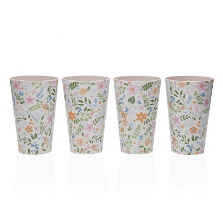 SET 4 BICCHIERI FIORI