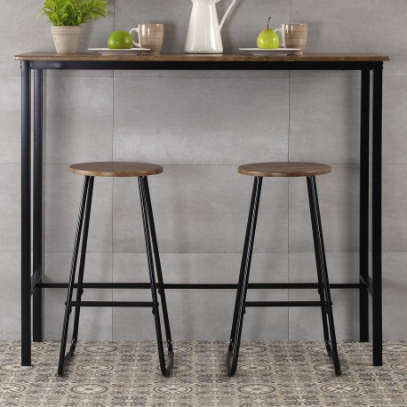SET TAVOLO/2 SGABELLI SCURO