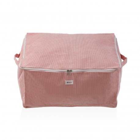 SCATOLA CONTENITORE CORDUROY ROSA L