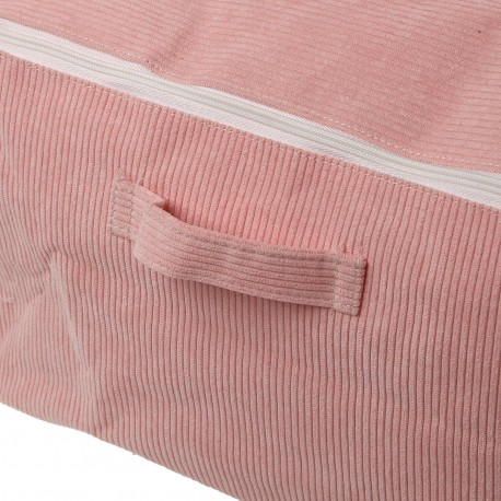 SCATOLA CONTENITORE CORDUROY ROSA L