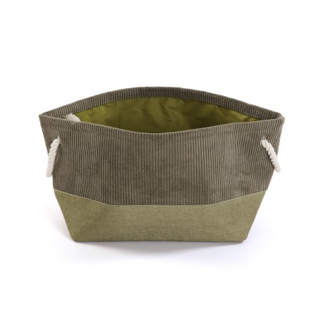 CESTA CORDUROY VERDE QUADRATA