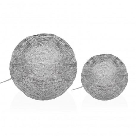 PALLINA ARGENTO LUMINOSA 20 CM