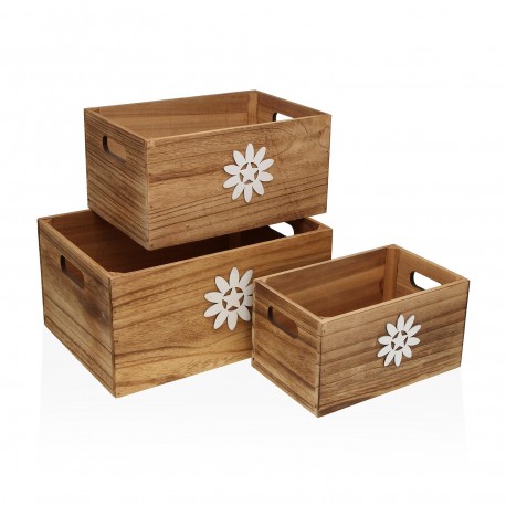 SET DI 3 CASSE DI LEGNO VERDOR