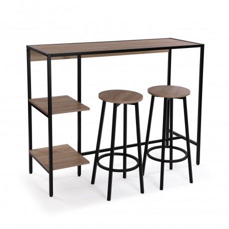 SET TAVOLO E 2 SGABELLI LEGNO CHIARO