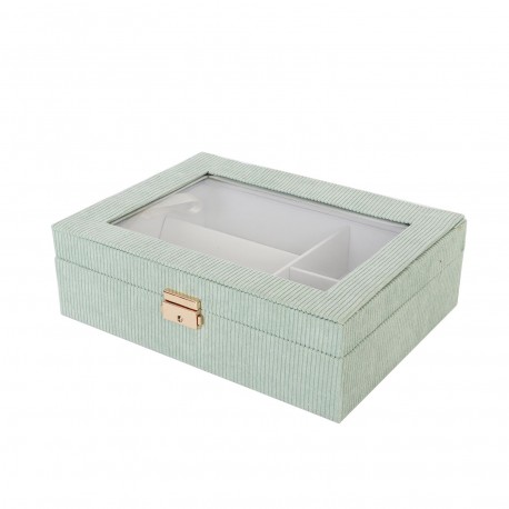 SCATOLA IN LEGNO INTERNO VERDE PER OROLOGI