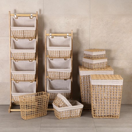 SET DI 2 CESTI MARRONE NADIR CON COPERCHIO