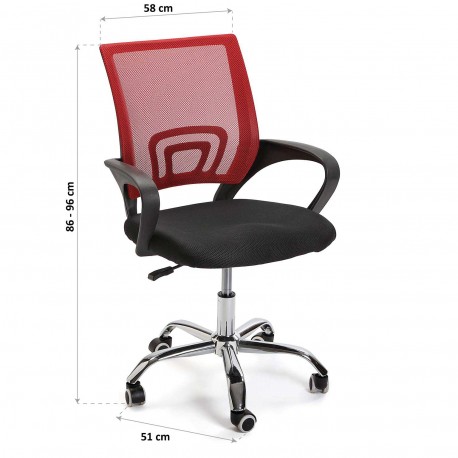 SEDIA DA UFFICIO NERO/ROSSA