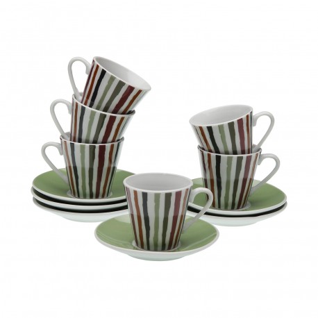 SET 6 TAZZE CAFFÈ CON PIATTO LIGNE