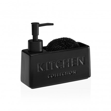 DISPENSER SAPONE SPUGNA "KITCHEN" NERO
