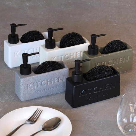 DISPENSER SAPONE SPUGNA "KITCHEN" GRIGIO