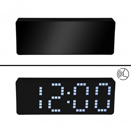 OROLOGIO SVEGLIA DIGITALE NERO LUCE BIANCA