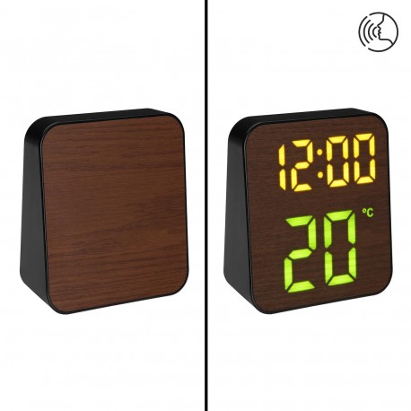 OROLOGIO SVEGLIA DIGITALE NERO LUCE BIANCA E VERDE