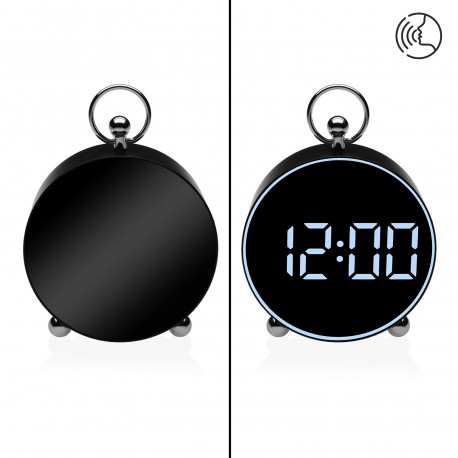 OROLOGIO SVEGLIA DIGITALE NERO LUCE BIANCA