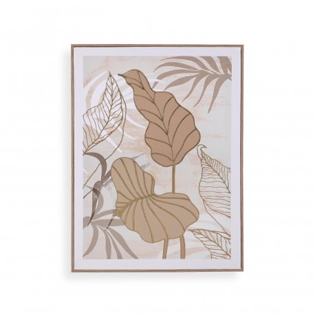 TELA 45 X 50 FOGLIE TROPICALI OCRE 2