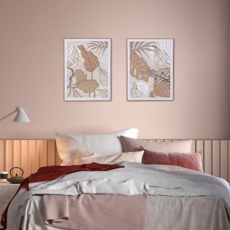 TELA 45 X 50 FOGLIE TROPICALI OCRE 2