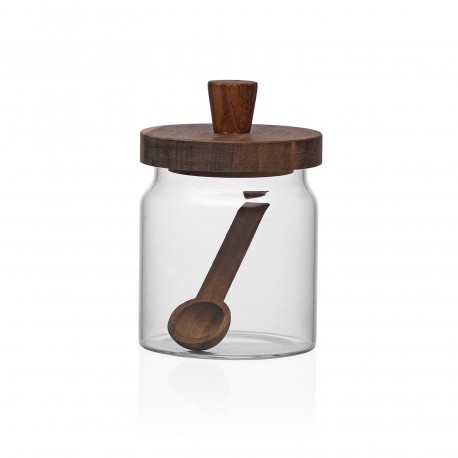 BARATTOLO IN CRISTAL CON CUCCHIAIO 470ML