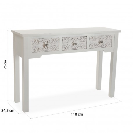 MESA 3 CAJONES C/POMO DIAMANTE