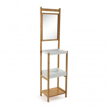 SCAFFALE IN BAMBOO CON SPECCHIO