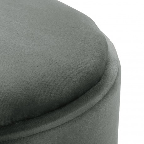 PUFF CON STORAGE E VASSOIO VELVET GRIGIO