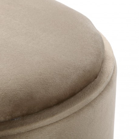PUFF CON STORAGE E VASSOIO VELVET BEIGE