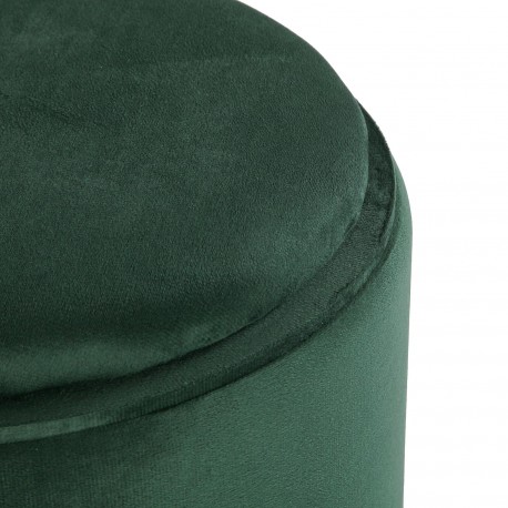 PUFF CON STORAGE E VASSOIO VELVET VERDE