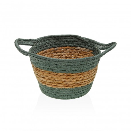 CESTA ROTONDA CON MANICI VERDE