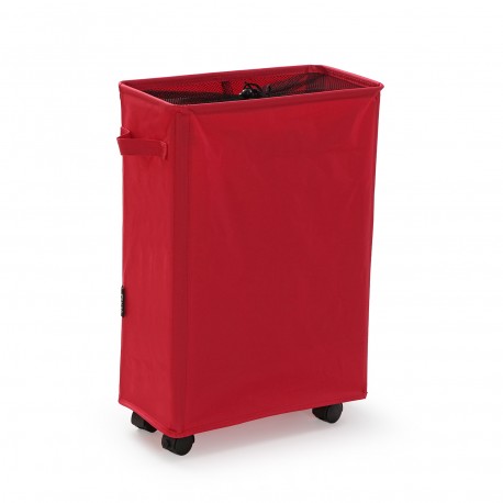 CESTO PANNI ROSSO ALLUNGATO CON COPERTURA A RETE