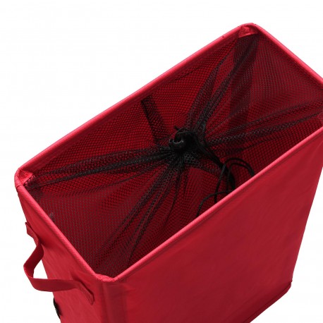 CESTO PANNI ROSSO ALLUNGATO CON COPERTURA A RETE