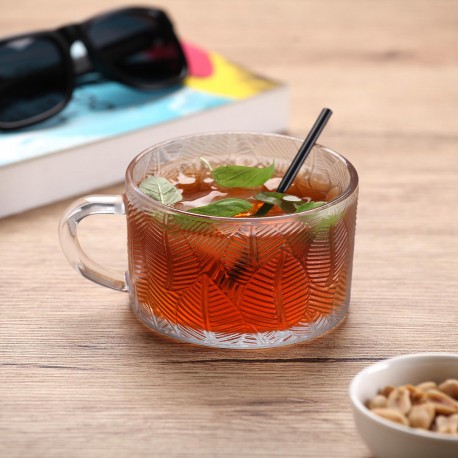TAZZA VETRO FOGLIE 400 ML