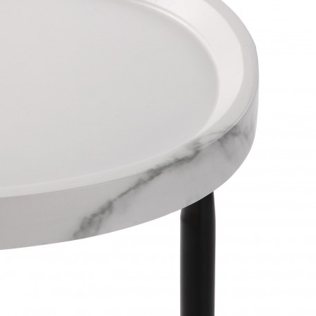 TAVOLINO AUSILIARIO EFFETTO MARMO BIANCO NELA
