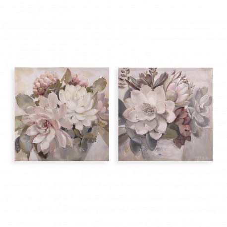SET 2 TELE FIORI 40 X 40