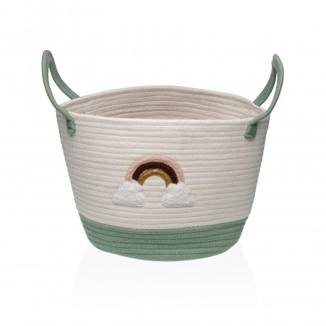 CESTA ARCOBALENO VERDE E BIANCA