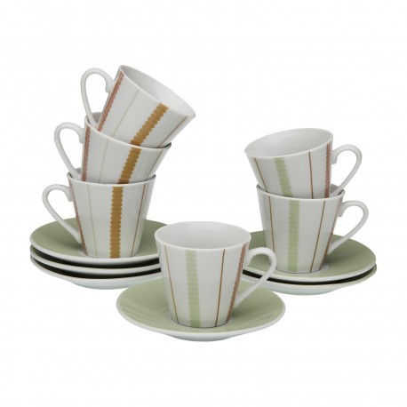 SET 6 TAZZE CAFFÈ CON PIATTINO FLINT