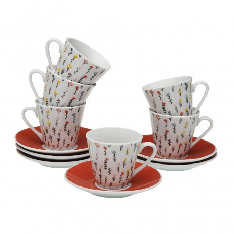 SET 6 TAZZE CAFFÈ CON PIATTINO BLUME