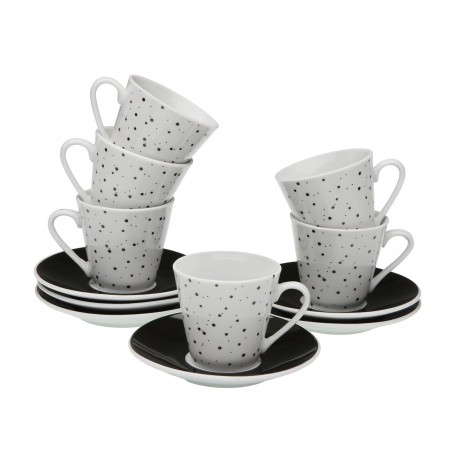 SET 6 TAZZE CAFFÈ CON PIATTINO SPECKLE