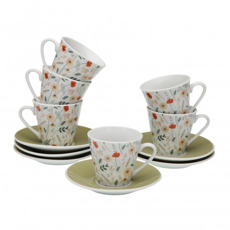 SET 6 TAZZE CAFFÈ CON PIATTINO VERDI