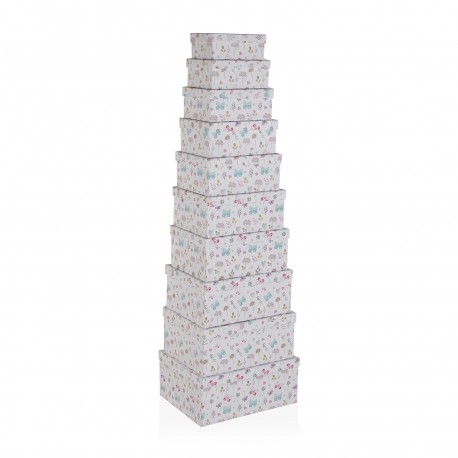SET 10 SCATOLE CARTONE FLOWERS