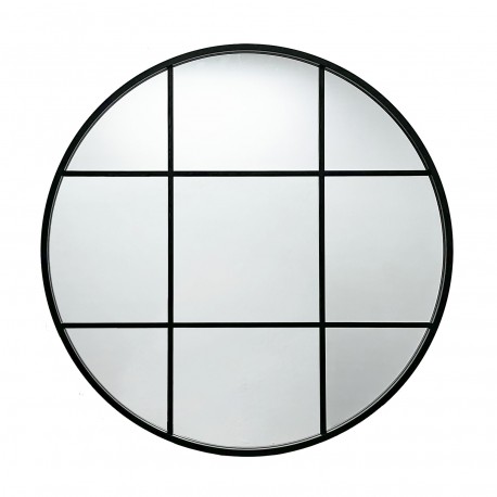 SPECCHIO FINESTRA ROTONDO NERO