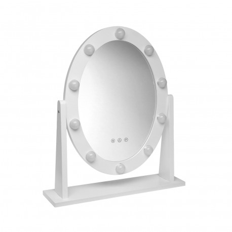 SPECCHIO OVALE CON LUCI GLAM