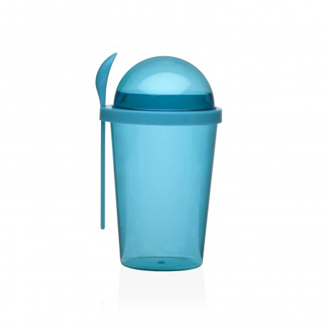BICCHIERE PORTA CIBO CUCCHIAIO BLU