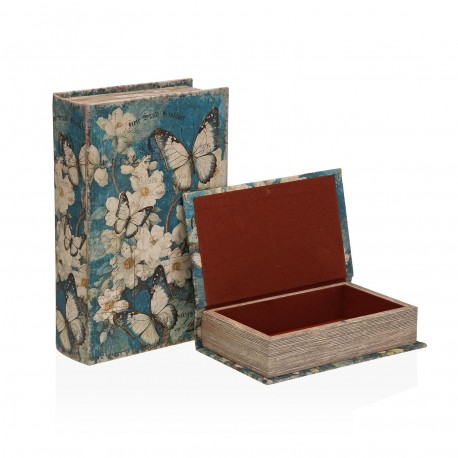 SET 2 DECORAZIONI LIBRI "FLORAL"