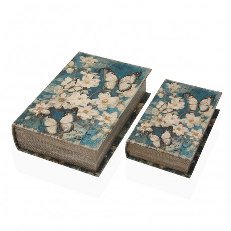 SET 2 DECORAZIONI LIBRI "FLORAL"