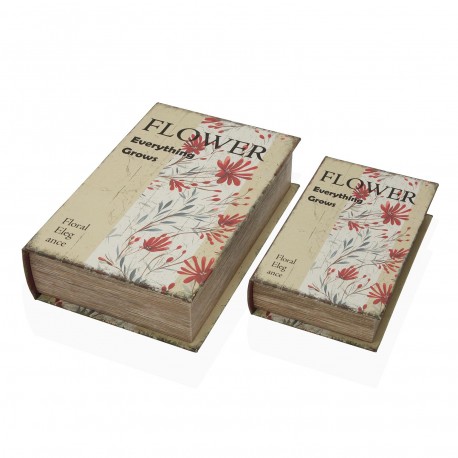 SET 2 DECORAZIONI LIBRI "FLOWER ELEGANCE"