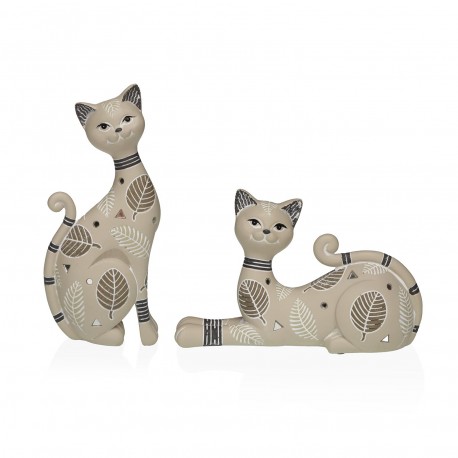 DECORAZIONE GATTO BEIGE 10,5X22,5CM